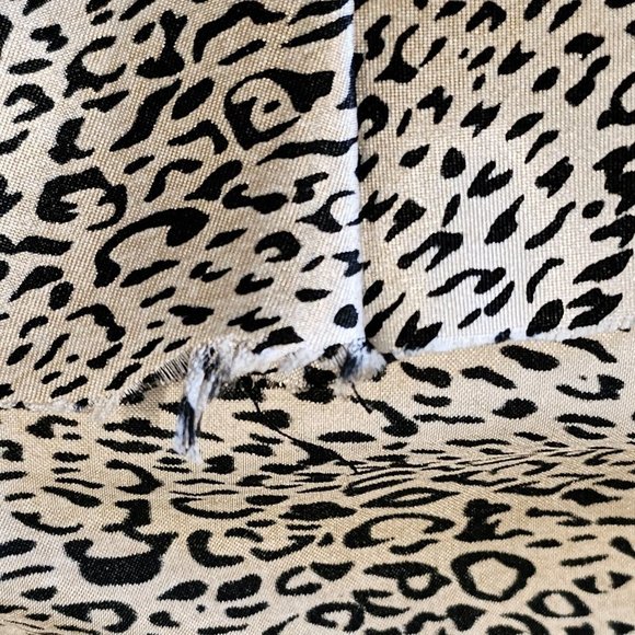 90s Medium Satin Leopard Print Cami‎ Tank Black Suede Fringe Cream Champagne - Picture 7 of 11